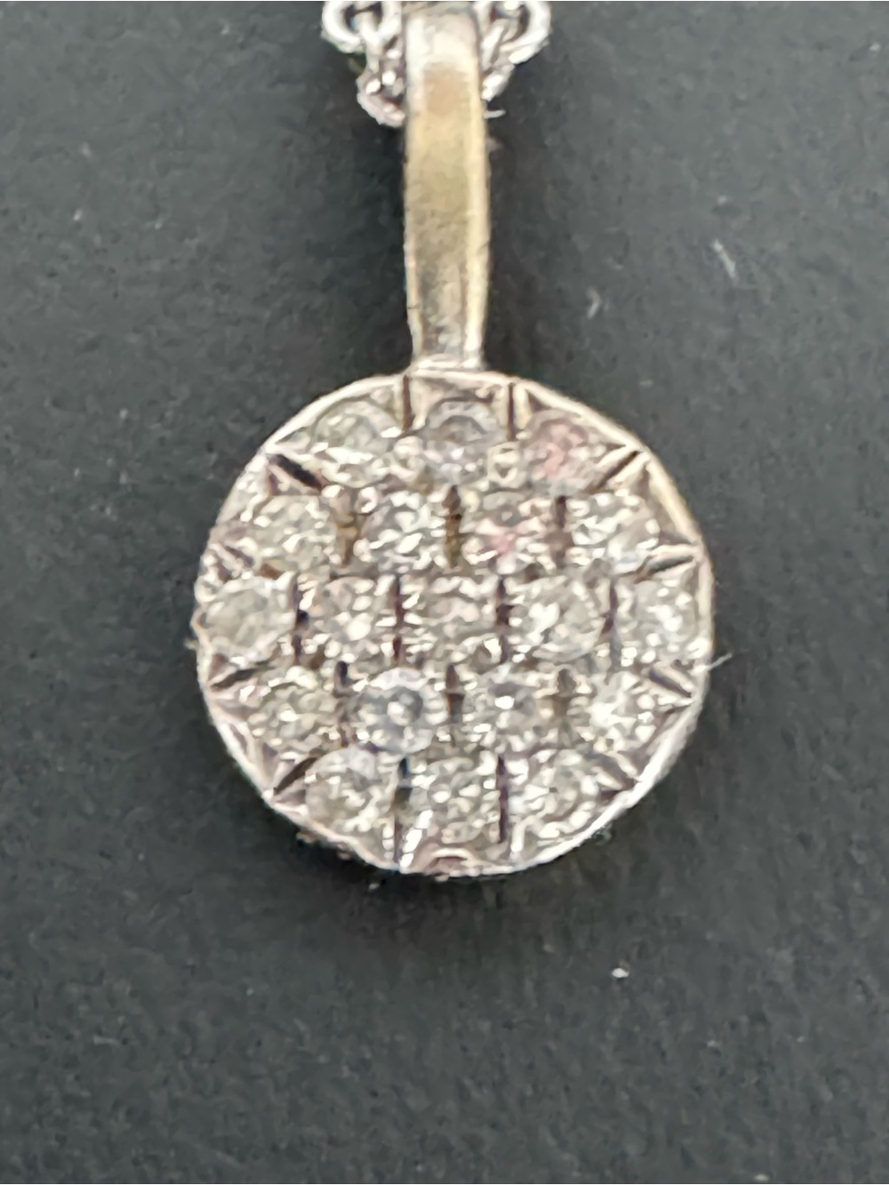 14K White Gold Diamond Cluster Pendant